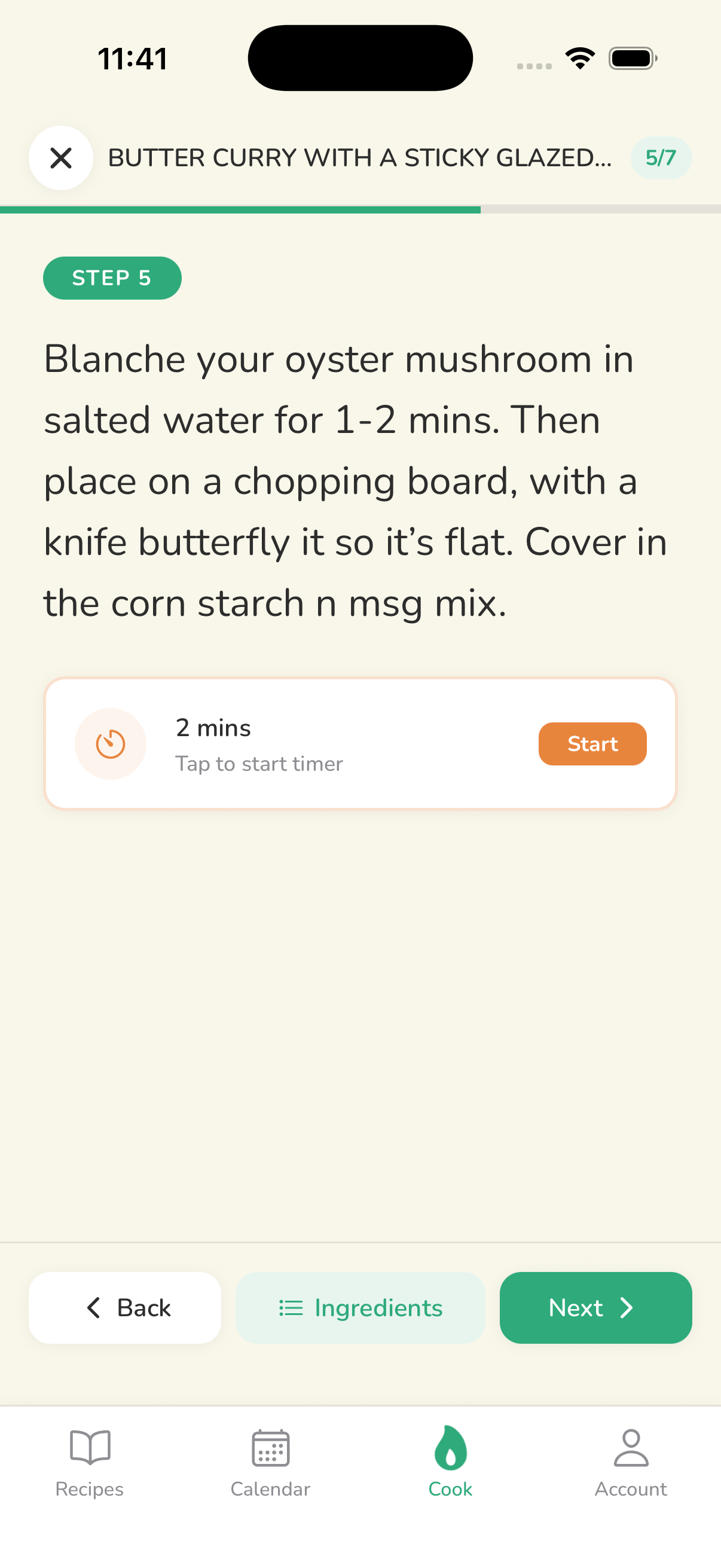 Suppd cook mode with step-by-step instructions
